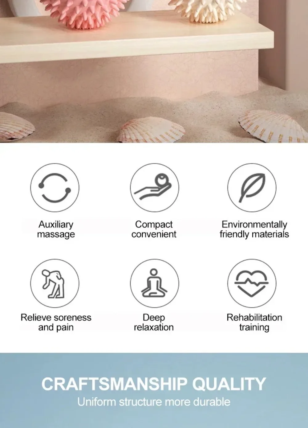 Massageball Faszienball Muskelentspannung Massage Yoga Fitness Schulter Nacken Fuß Fußmassage Harte Nackenmembran Meridian – Detail 4