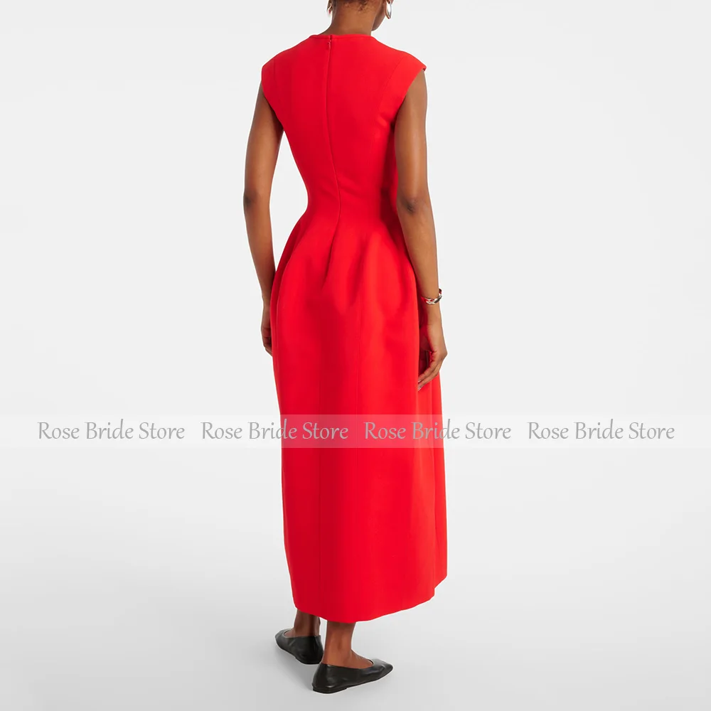 ชุดเดรสค็อกเทลเรียบง่าย ความยาวระดับชา แขนกุด คอทรงกลม ทรงเข้ารูป ชุดราตรีค็อกเทลยาวปานกลาง สีดำ ทันสมัย สำหรับงานเลี้ยงอย่างเป็นทางการ สำหรับผู้หญิง ปี 2025