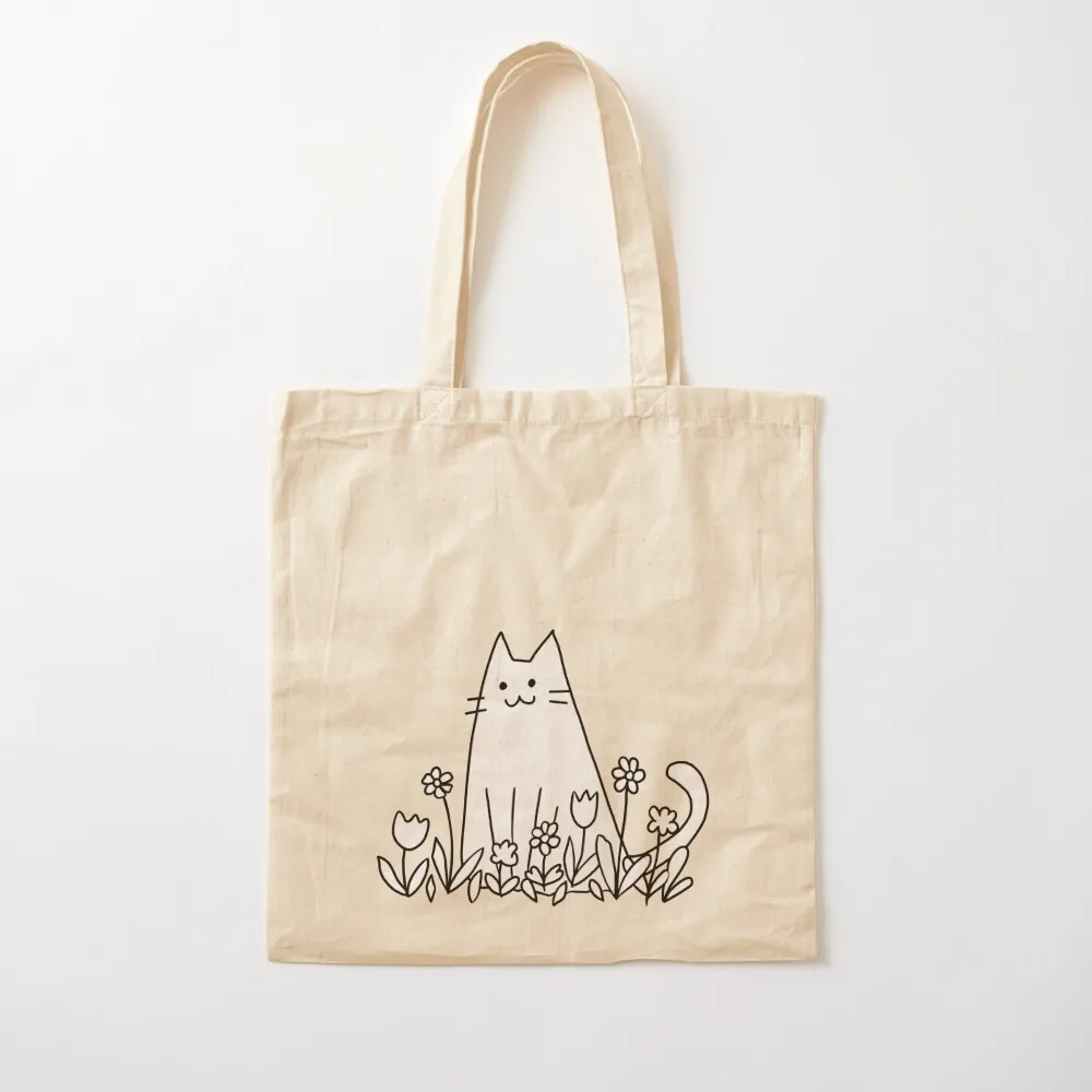 

Cat with flowers Tote Bag Beach bag custom bags