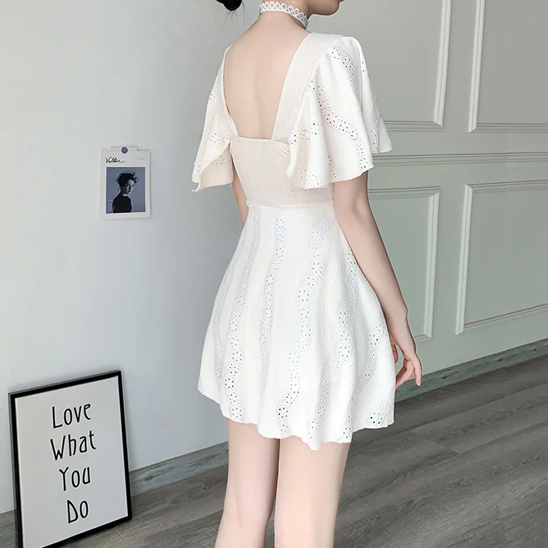 ชุดว่ายน้ําวันพีซสตรีพร้อมน้ําพุร้อนสไตล์ยาว Underwire พลัสไซส์
