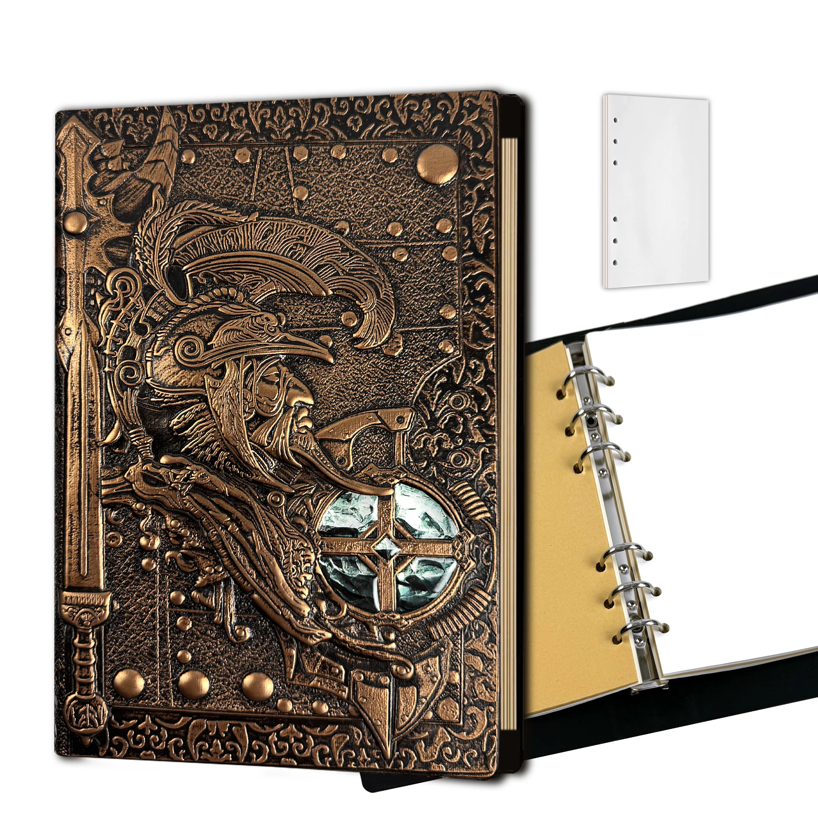 DND Journal Notebook,Unique 400 Page Book with 3D Embossed Leather for dungeons and dragons D&D dice accessories