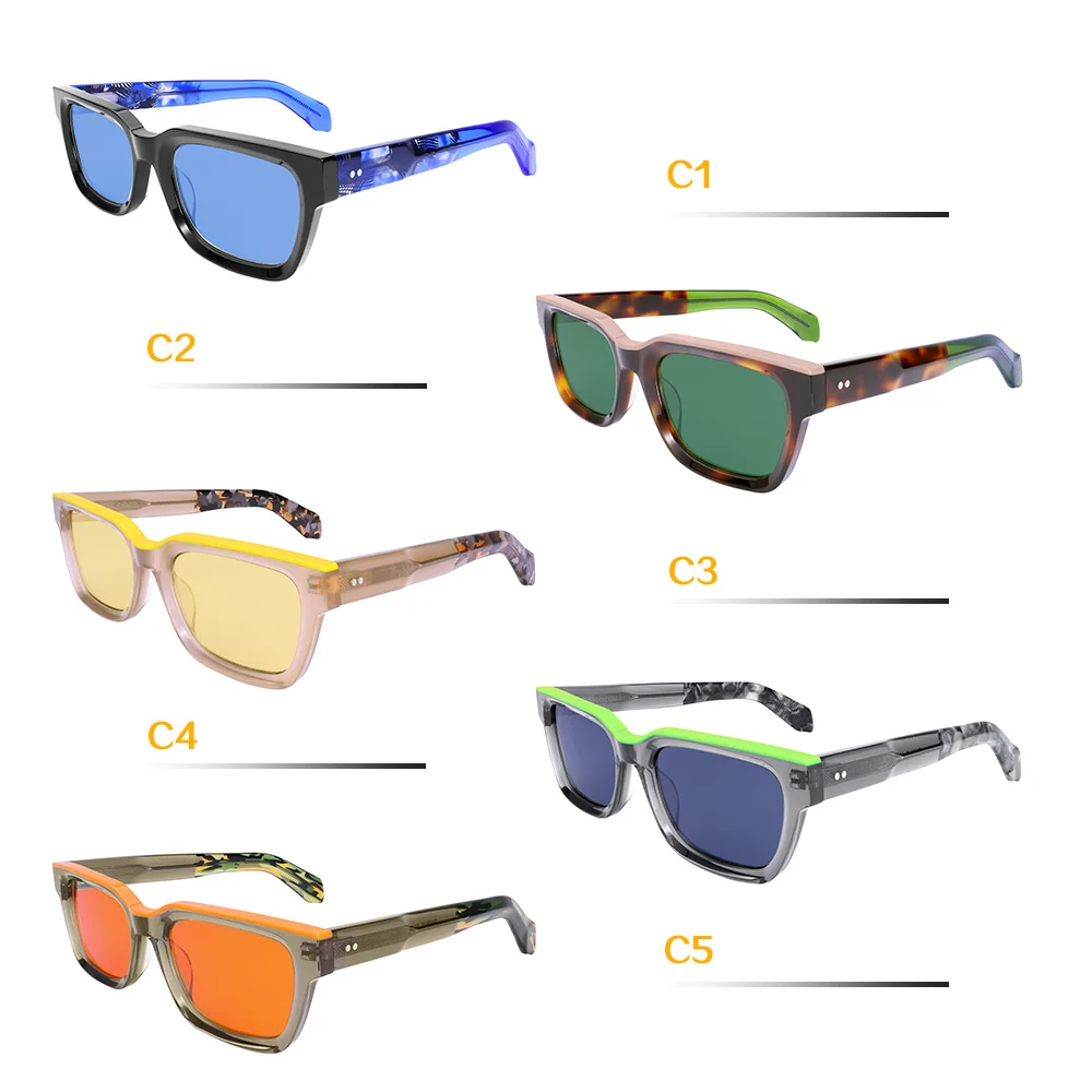 Grube okulary przeciwsłoneczne z octanu dla mężczyzn, duże okulary polaryzacyjne dla kobiet, modne szerokie oprawki retro z podwójnym mostkiem, ochrona UV400