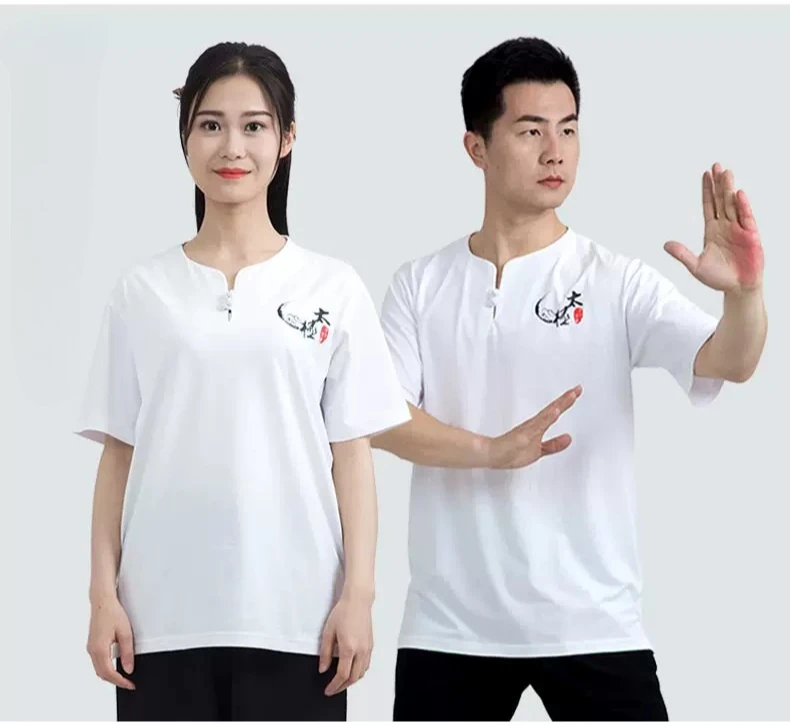 Summer Cotton Martial arts Tai Chi Shirts Kung fu Wing Chun Qigong Jackets Wushu Training Top Only