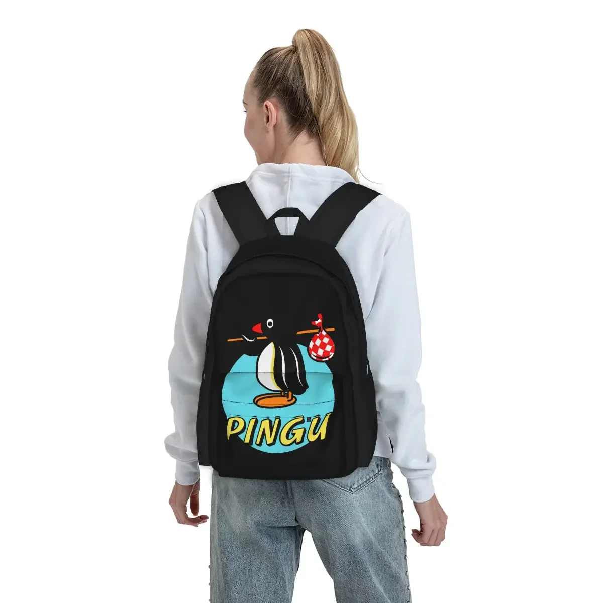 Pingu The Penguin Large Capacity Backpack Cute Schoolbag Storage Bag Large Capacity