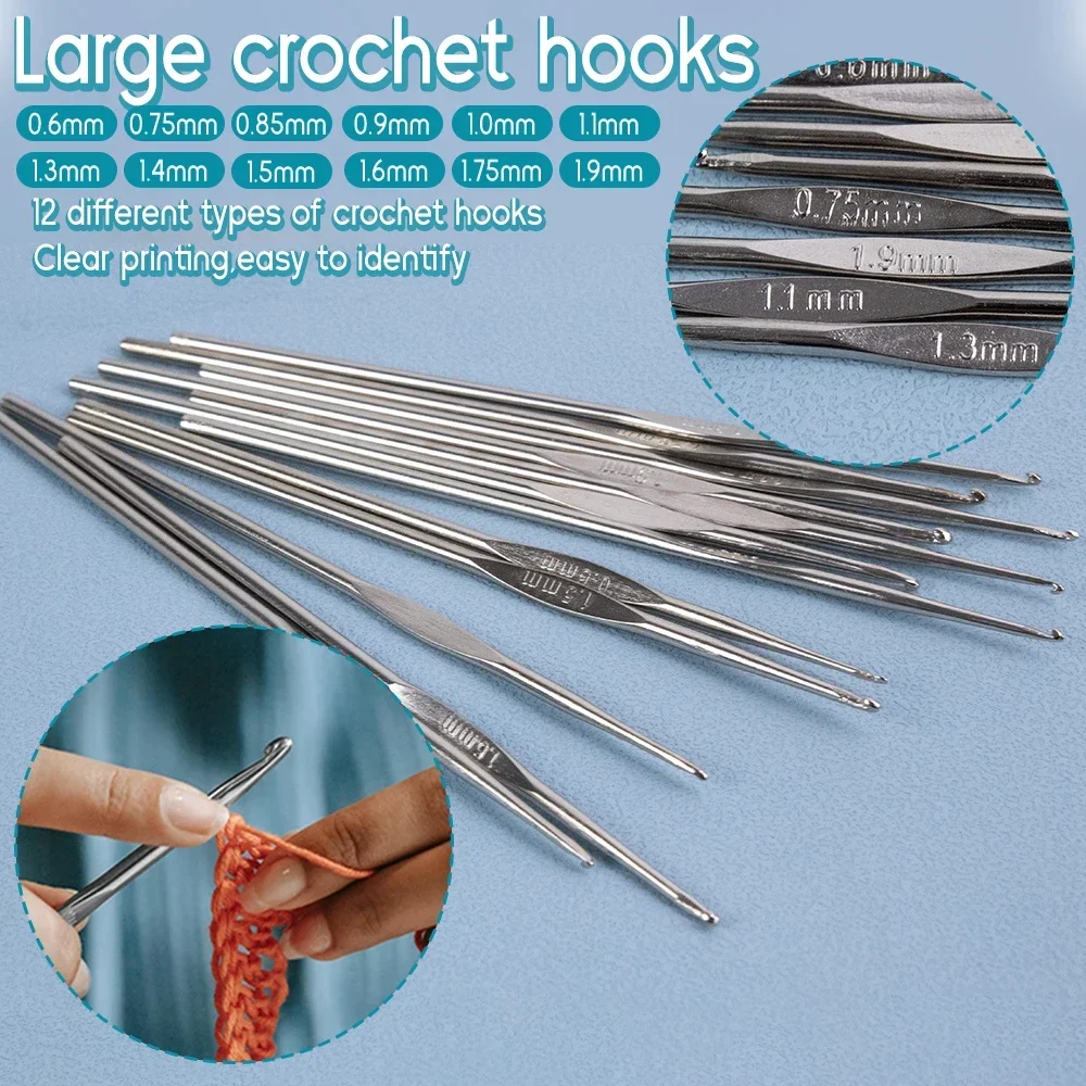 Complete DIY Beginner Crochet Hook Set with Portable Storage Bag Material Pack Included Ideal for Sewing Knitting & Crocheting