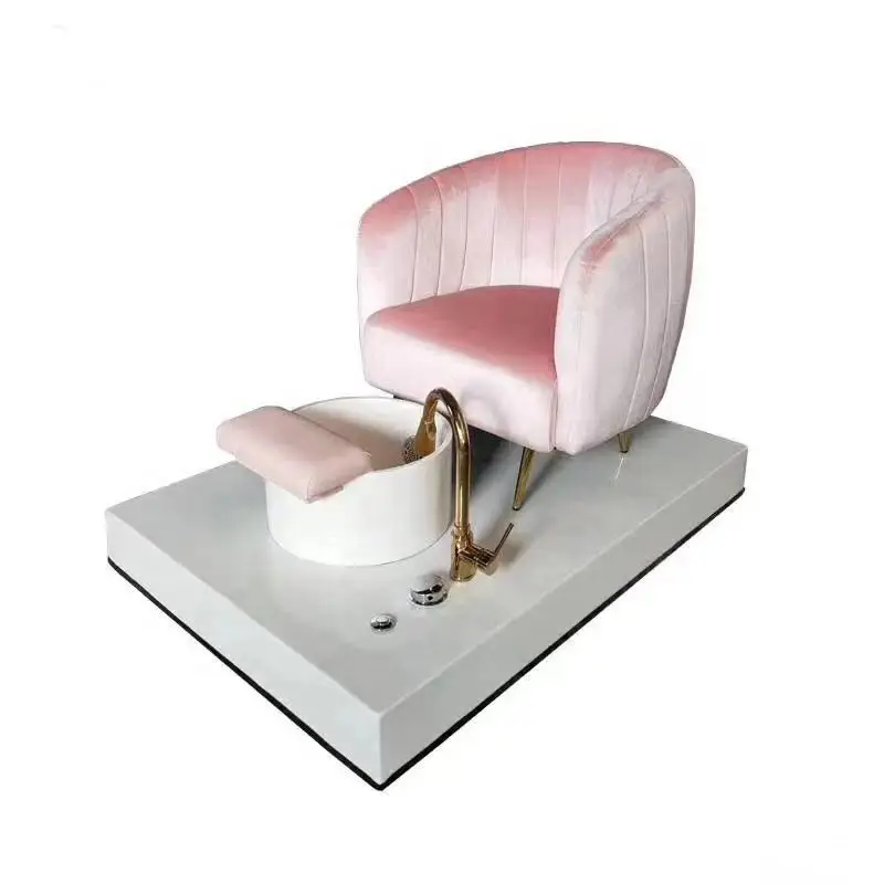 

Cheap Fabric stool small Factory Wholesale Modern Luxury Royal Foot Spa Chair Beauty Nail Salon Pink Queen Throne Pedicure Chair