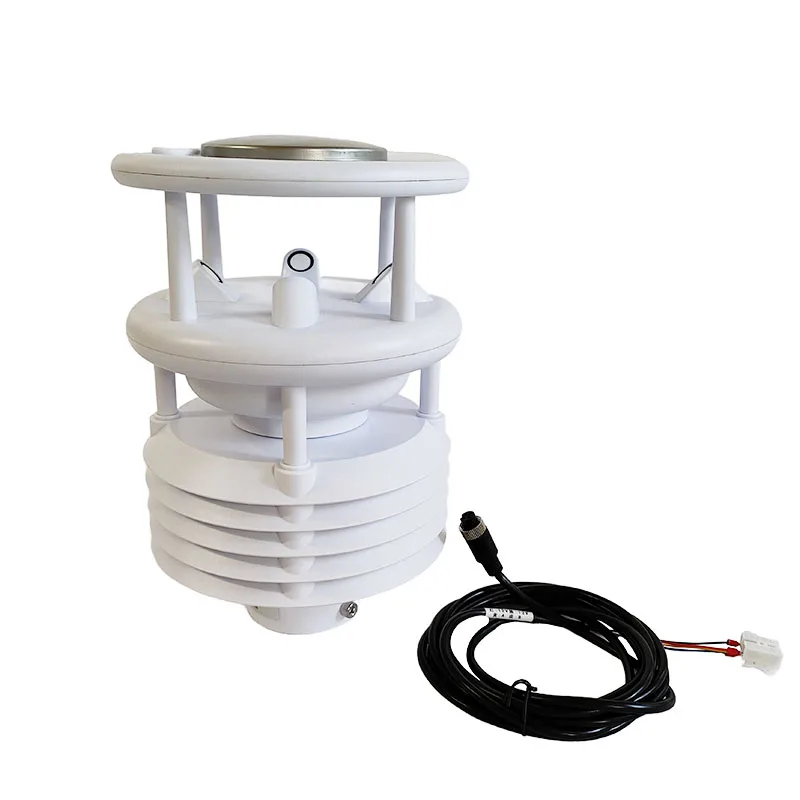 Ultrasonic Wind Speed And Direction Temperature Humidity Pressure Light Radiation Rainfall Rain Snow All-In-One Weather Station