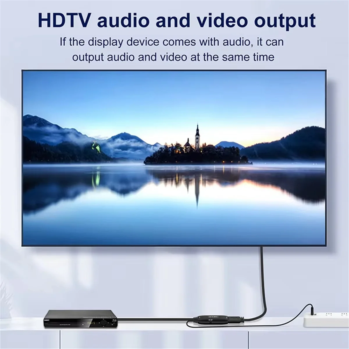 New Tech 1080P AV to -Compatible Adapter Converter Cable Video Adapter for Set Top Box Blu-Ray DVD