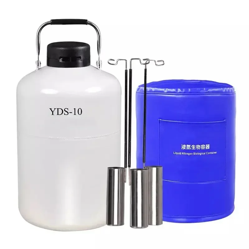 Vessel 10 Liter Liquid Nitrogen Bottle Cryogenic Container Liquid Nitrogen Storage Tank for cow semen storage