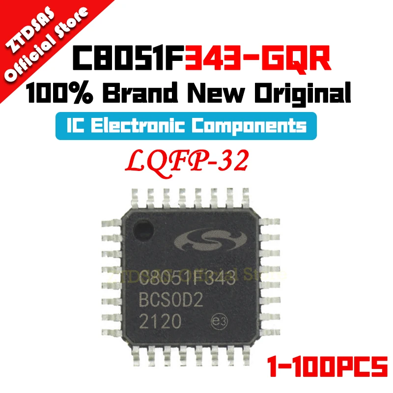 1-100PCS New Original C8051F343-GQR C8051F343 C8051F C8051 IC MCU LQFP-32 Chip