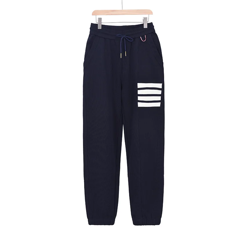 

BROWIN Trendy Brand Autumn Winter New Sle Men Women Sports Casual Pants Cuffed Trousers Side Strap Slim Fit Long Trousers