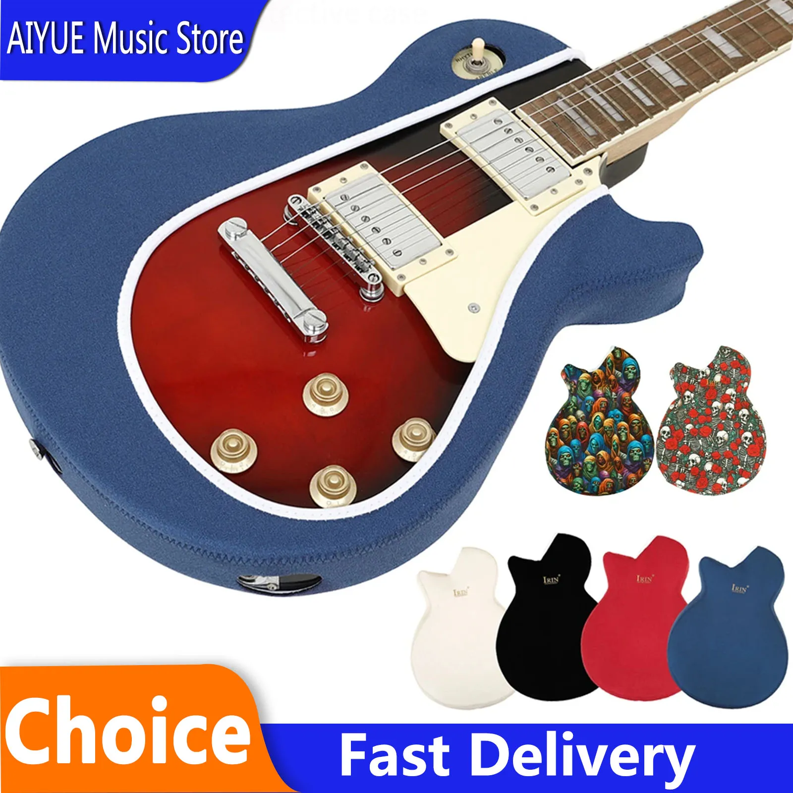 IRIN G-LP Electric Guitar Protective Case Polyester Printed Guitar Top Covers Lacquer Anti-Knock Electric Guitar Accessory
