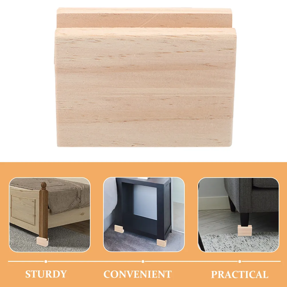 2Pcs Bed Riser Furniture Heightening Pads Wood Heavy Duty Bed Lifts Sofa Couch Table Legs Risers Furniture Risers