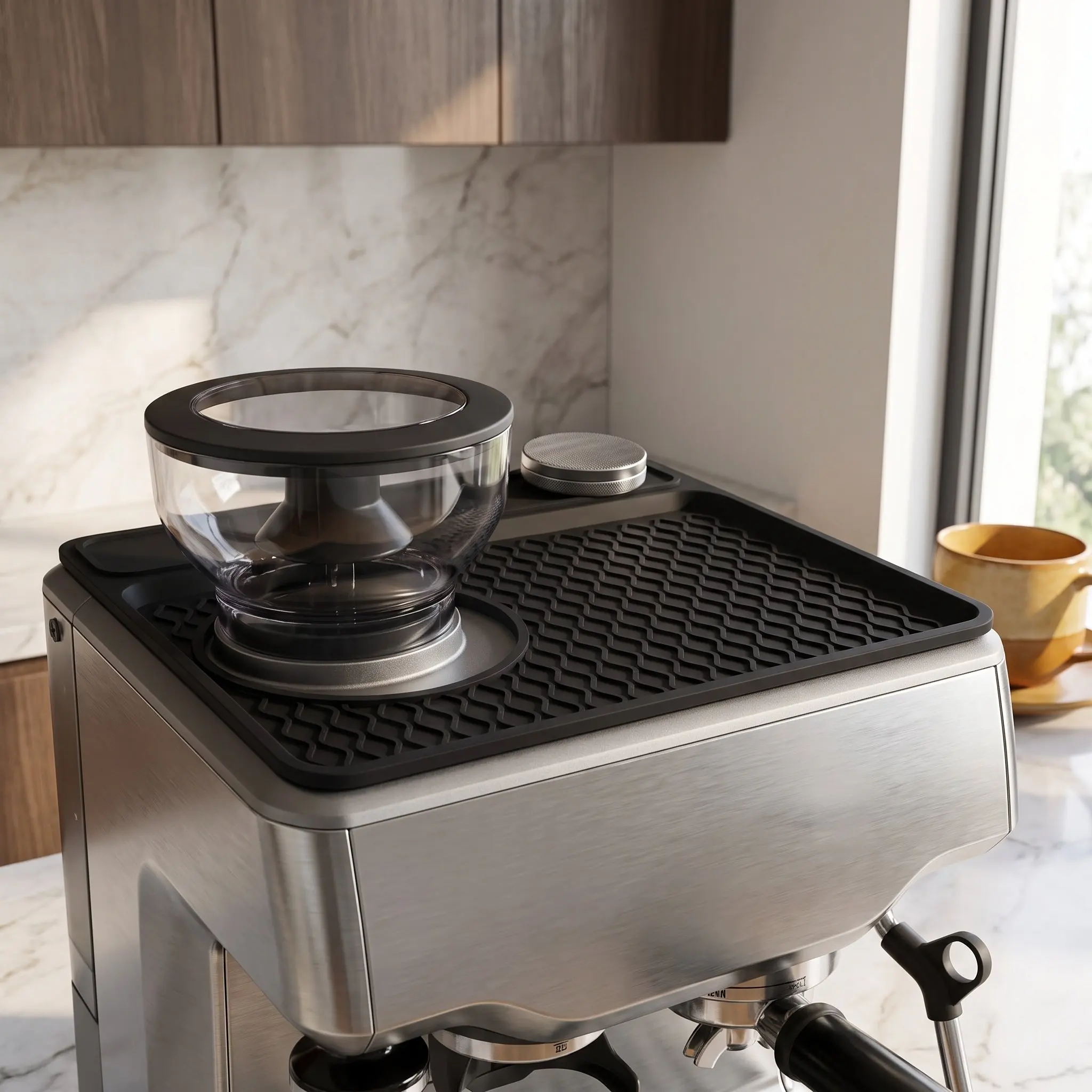 Coffee Tamper Mat Non-Slip Coffee Machine Top Mat Heat Resistant Espresso Tamping Station Pad Coffeeware Corner Barista Tools