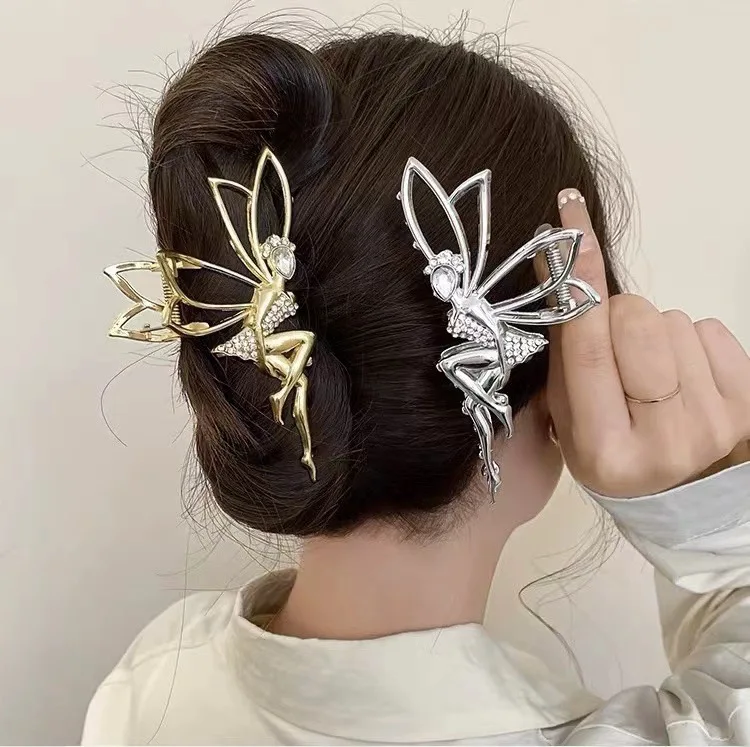 Atemberaubende Elfen-Feen-Haarspange mit Strasssteinen und Imitationsperlen und Reisohr-Look – perfekt für Damen-Haarschmuck aus Metall – Detail 2
