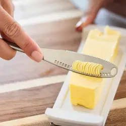 3 in 1 Butter Knife Stainless Steel Butter Spreader Butter Spreader Knife with Holes and Serrations Cheese Spreaders YY156