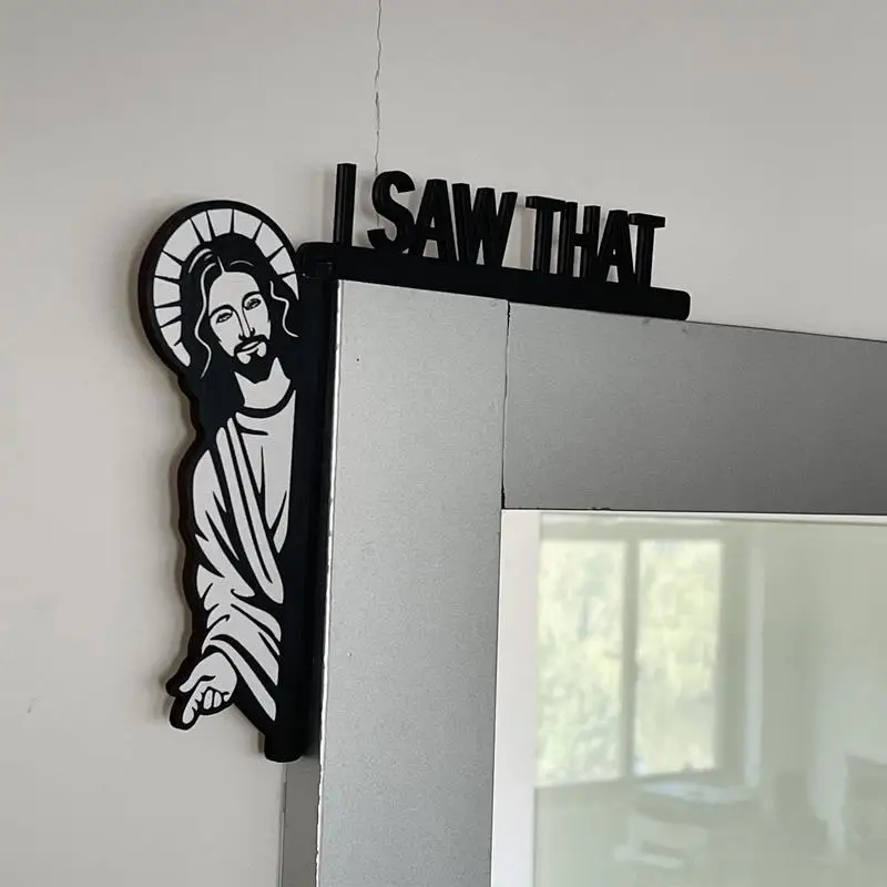 Jesus Door Frame Sign Jesus Saw That Door Corner Sign Wood Frame Corner Decoration For Living Room Bedroom  Edge Ornaments