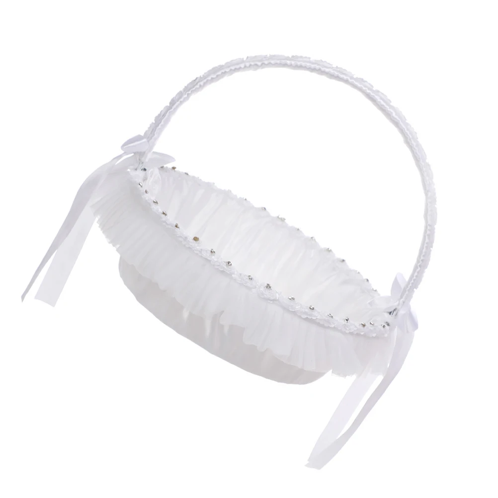 

1pc Lace Flower Decorations for Wedding Vintage Small Baskets Elegant Romantic Party Wedding Delicate Basket Storage