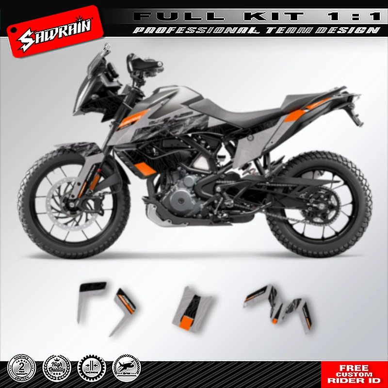 

Sawrain Motorcycle Graphics Backgrounds Decals Stickers Kit Number Name Custom For KTM ADV 390 2020 2021 2022 003
