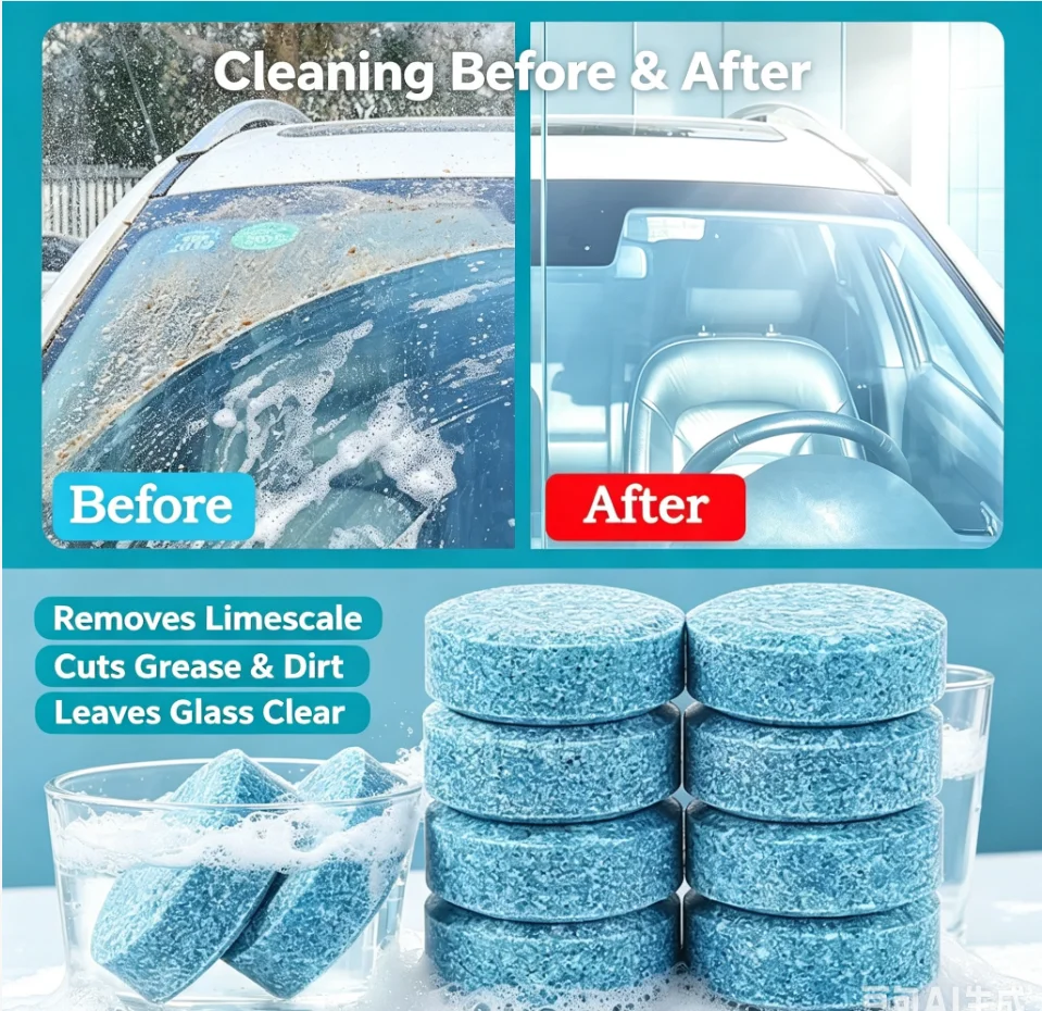 Auto Washer Pellet Solid Cleaner Car Windscreen Cleaner Effervescent Tablet Wiper Glass Solid Cleaning Tablets Pastille