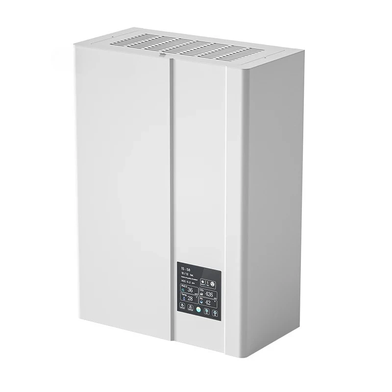 150m Airflow Ventilation System Heat Recovery Unit Wall Mounted Rectangle Carbon Filter Ductless HRV For Dining