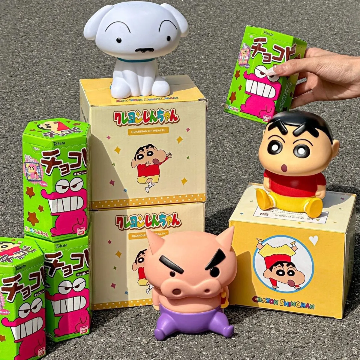 

13cm New Crayon Shin-Chan Piggy Bank Noob Zaemon Anime Figures Hollow Jingpin Pvc Doll Trendy Ornaments Collectible Toys Gift