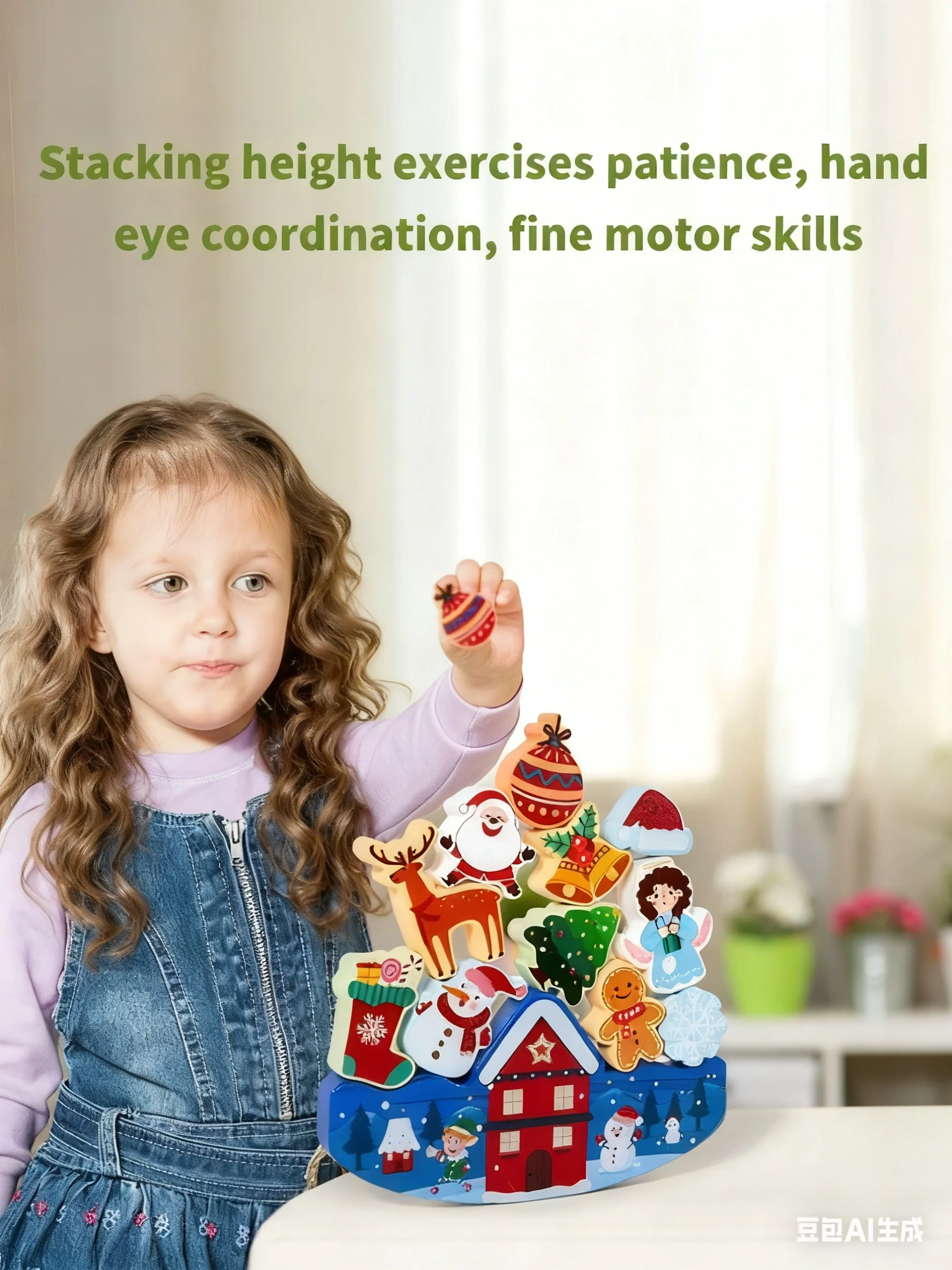 

Halloween & Christmas Themed Large Block Stacking Toys - Educational Balance Games for Kids 3-6 Years old