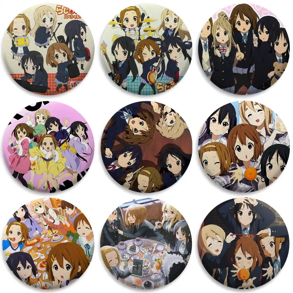 

Anime K-K-ON ON Badges Round Exquisite Badge Brooches Creative Pins For Clothes Hat Backpack Gift Accessories