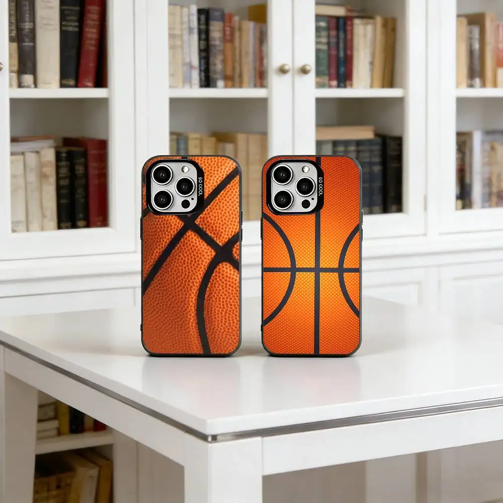 

Basketball texture Phone Case For iPhone 17,16,15,14,13,12,11 Plus,Pro Max,XS,Colorful Silver Phone case Funda Cover