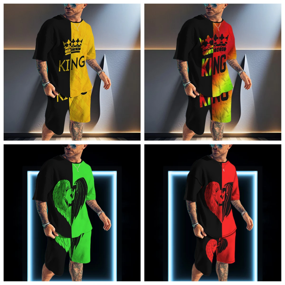 

New 2025/26 Men's Sportswear Trend Men Sets Tracksuits Clothing Casual Shorts+tshirts Set Sweat Suits Summer Tracksuit Men Sets