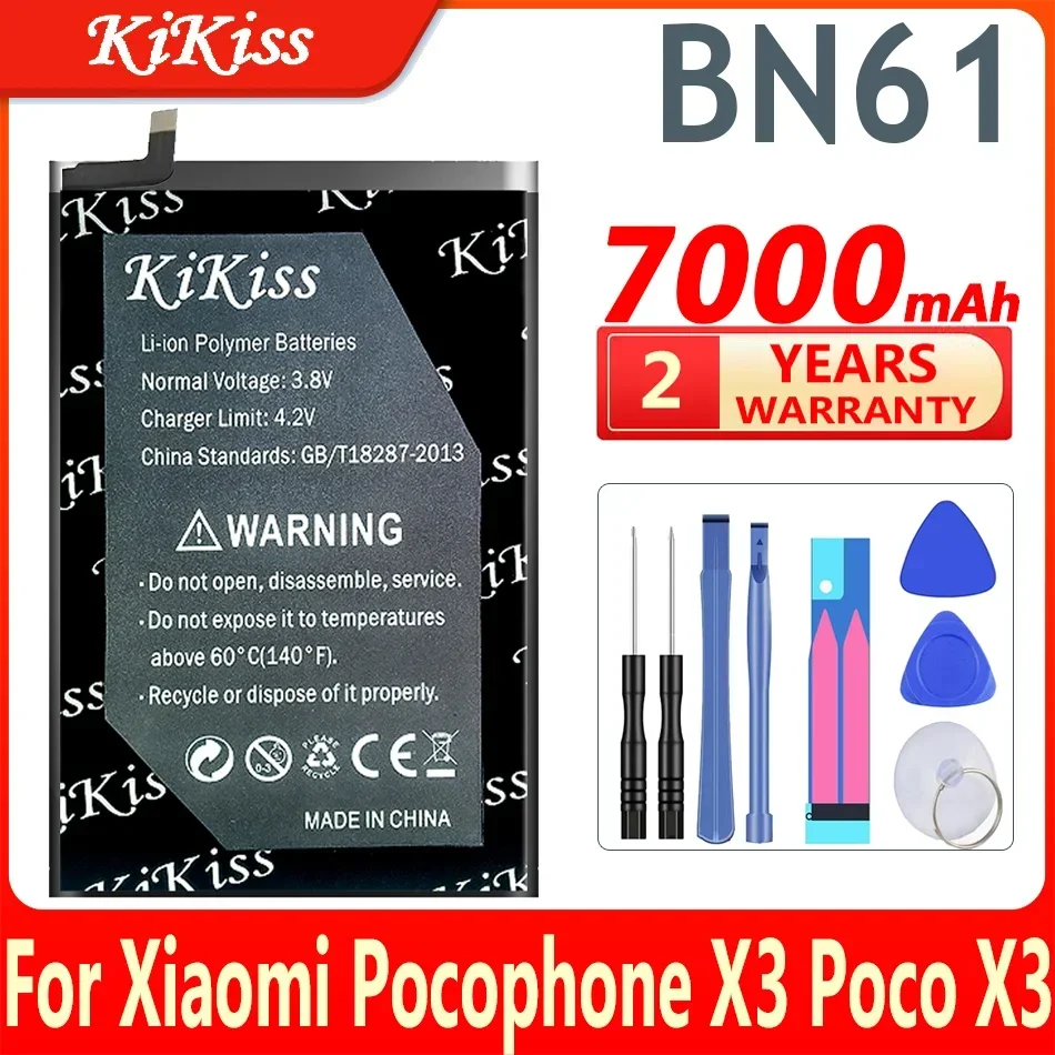 KiKiss Powerful Battery BN57 BN61 For Xiaomi Pocophone X3 Poco X3/X3 Pro X3Pro Replacement High Capacity Batteries