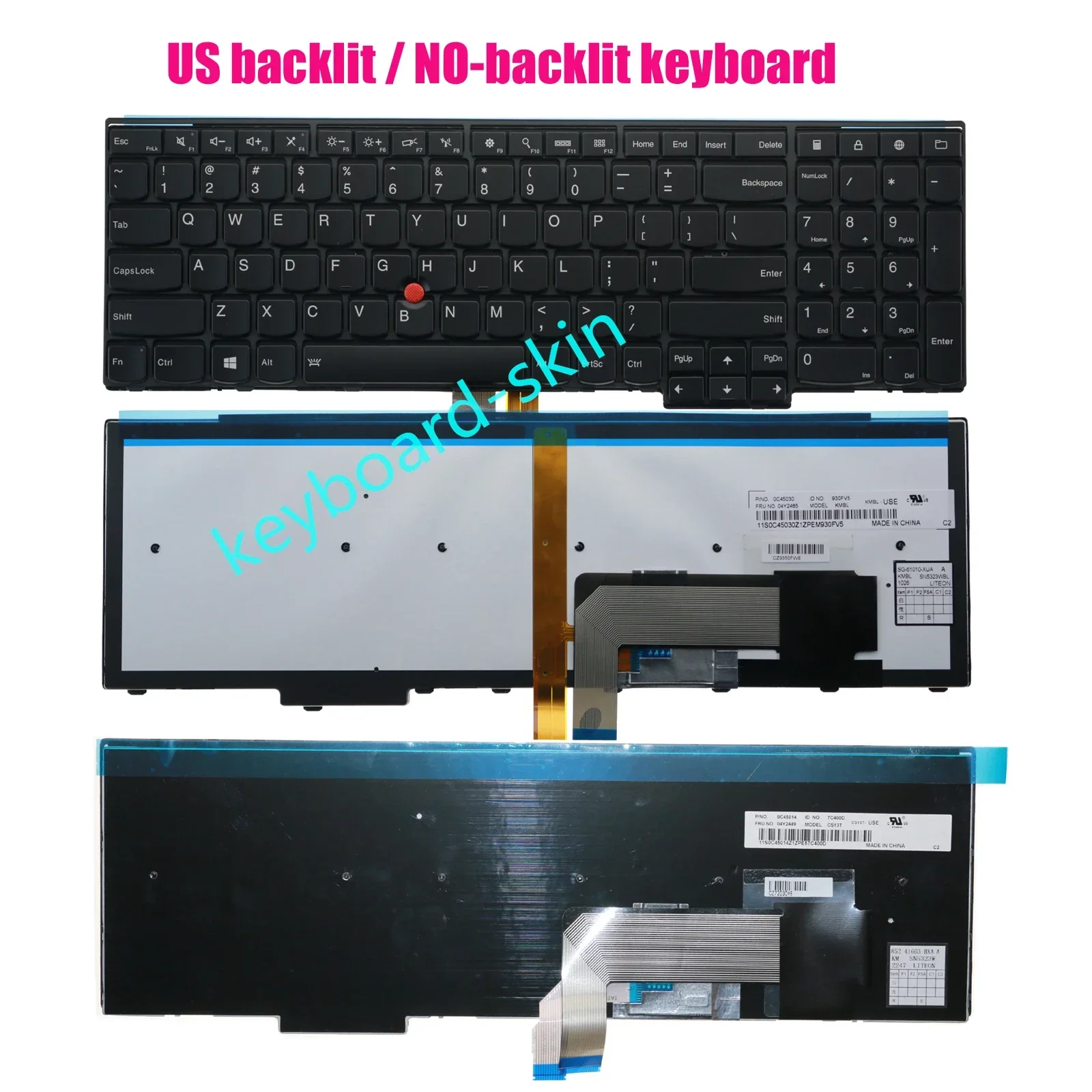 New US backlit /no-backlit keyboard for lenovo IBM Thinkpad E531 E540 T540 T540P T550 L540 L560 L570 W540 W541 W550 W550s laptop