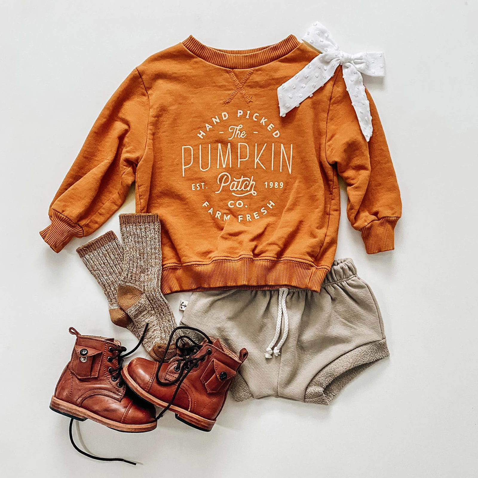 Toddler Baby Girl Boy Halloween Outfit Pumpkin Patch Crewneck Sweatshirt Pullover Sweater Fall Halloween Clothes