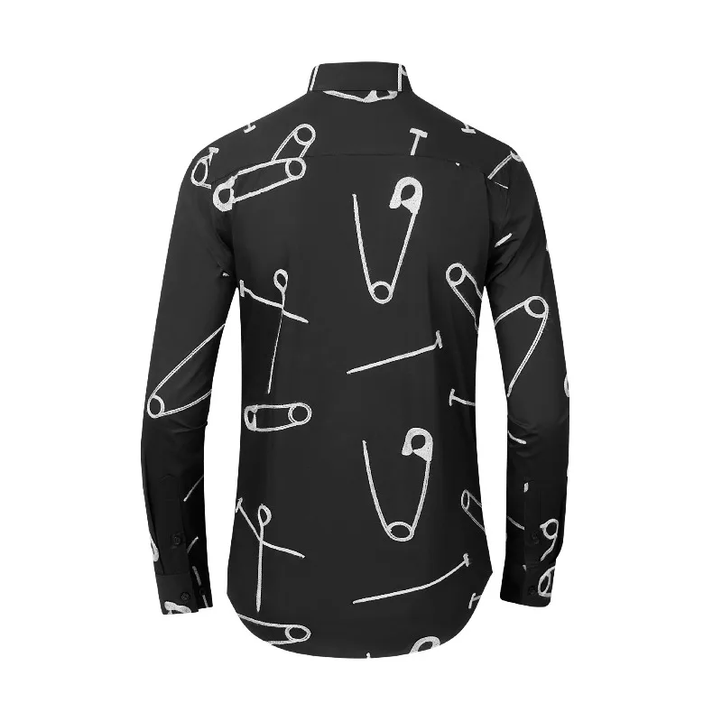 Autumn and winter full body pin jacquard men's shirt slim fit handsome trendy brand one piece hair replacement