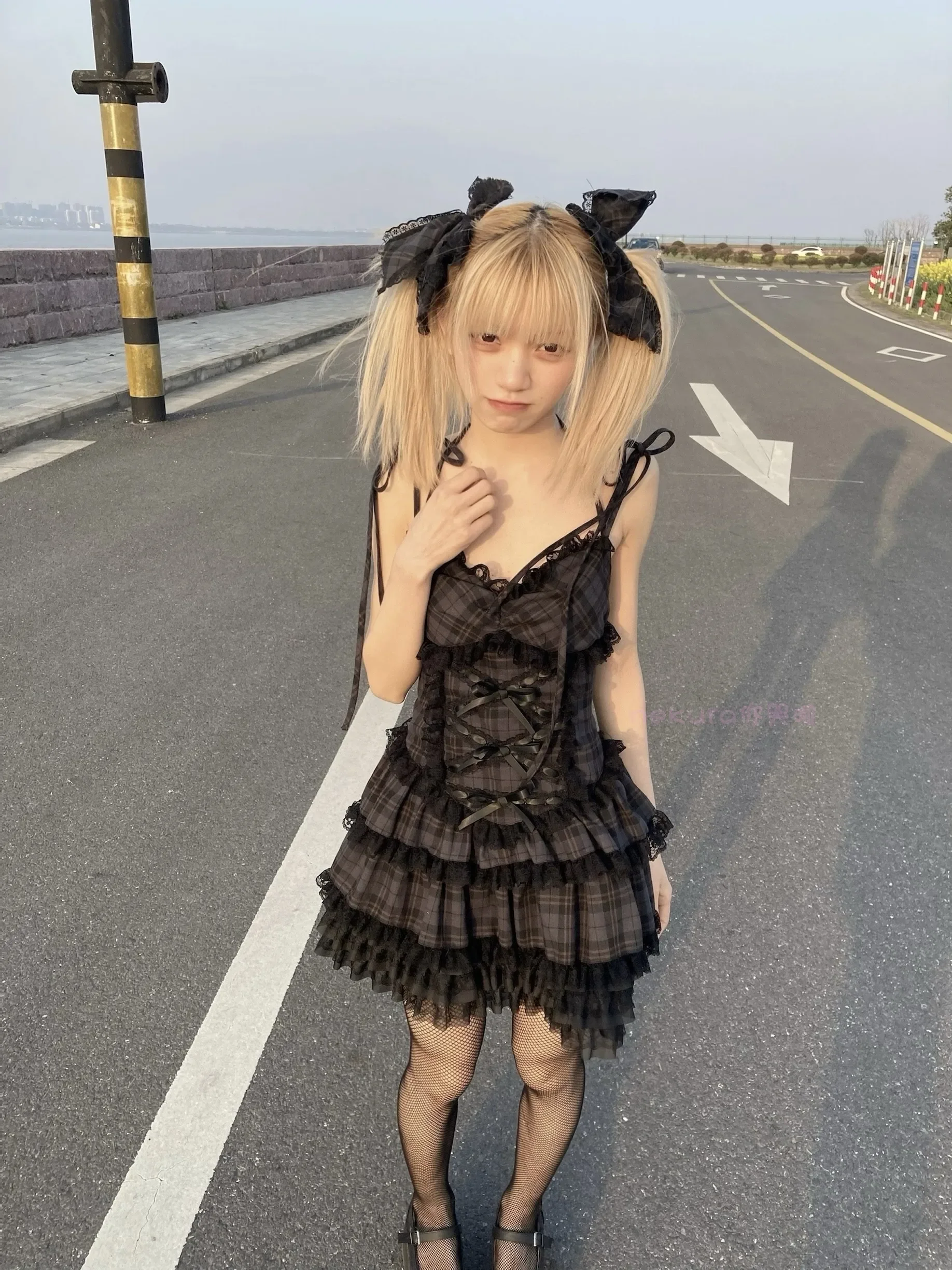 Summer Autumn Preppy Style Gothic Girls Sexy Sling Dress Balck Pleated Mini Short Plaid Women Sleeveless Large Pendulum Dresses