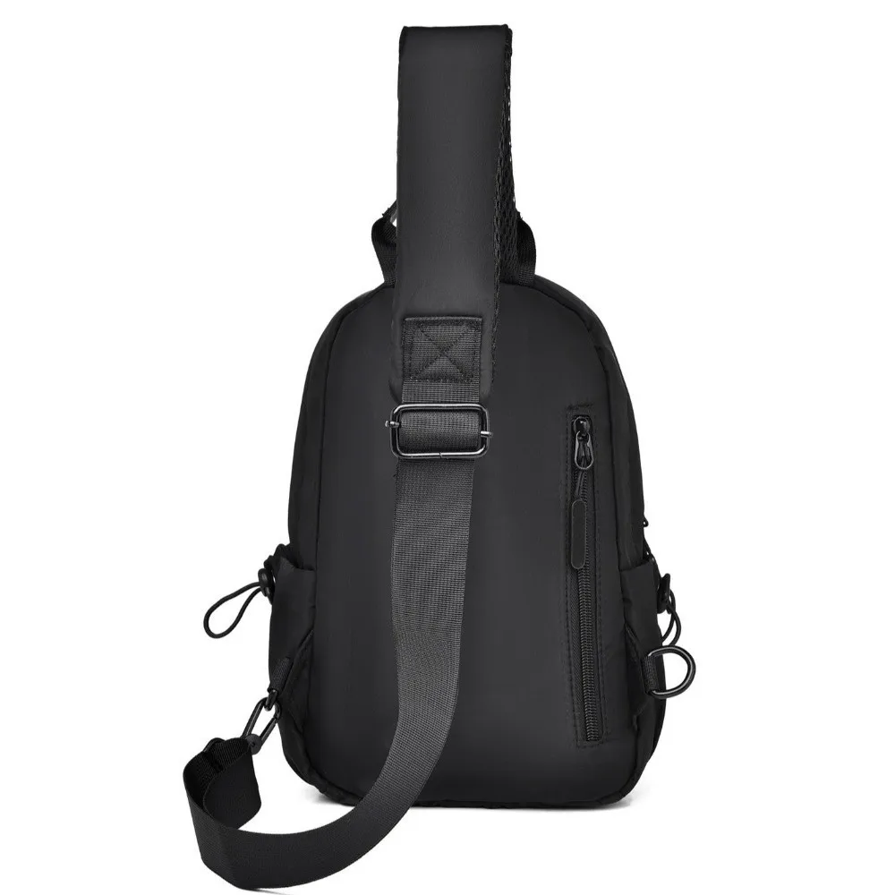 

Casual Oxford Men's Chest Bag Solid Color Large Capacity Sports Crossbody Bag Multifunction Waterproof Nylon Shoulder Bag Unisex