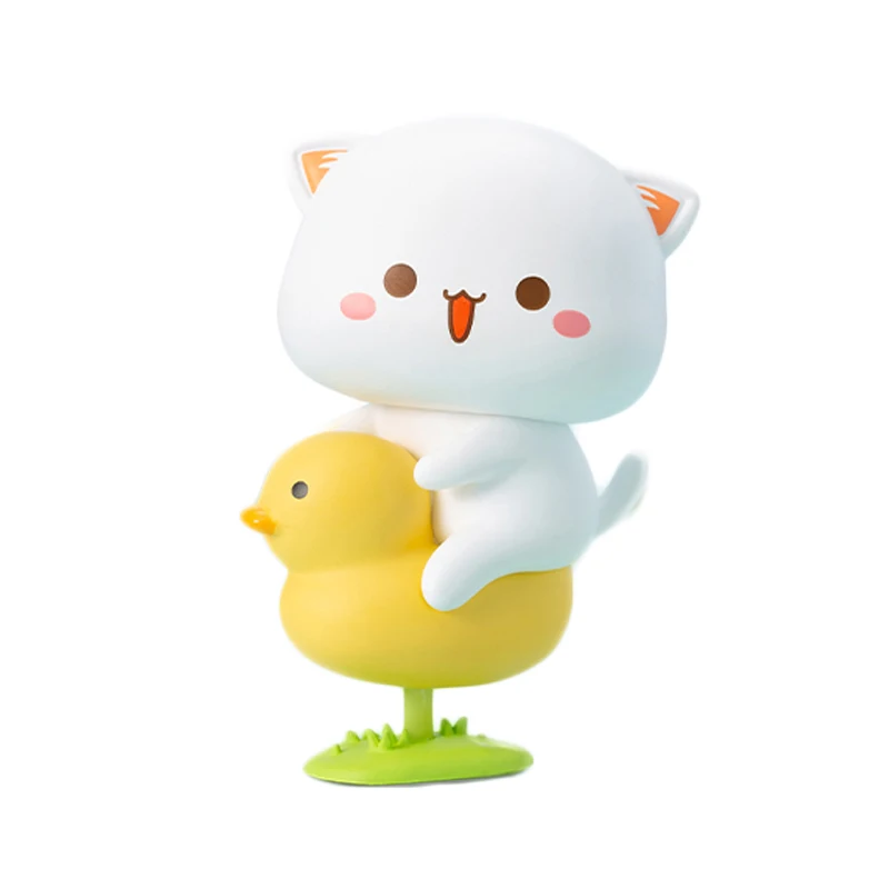 Caja ciega emoji con cabeza táctil de gato melocotón, figura periférica, muñeca bonita, regalo del día del estudiante, adornos de escritorio