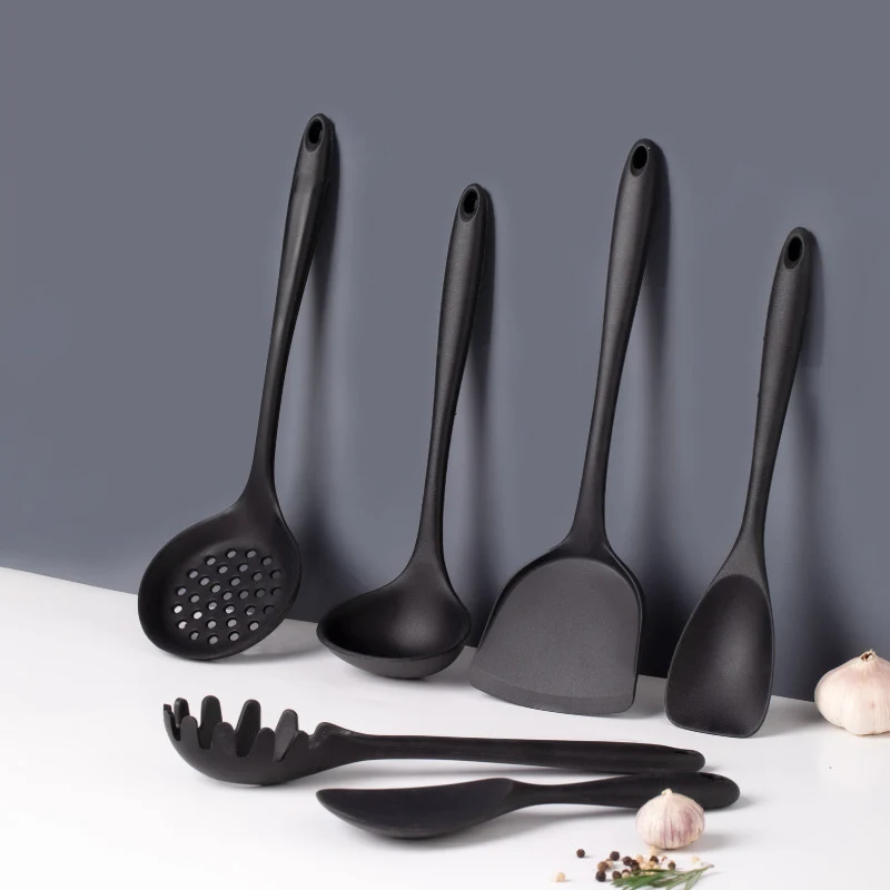 Silicone Cooking Kitchenware Tools Black Spoon Spatula Shovel Utensils Non-stick Cookware Kitchen Gadgets BPA Free Accessories