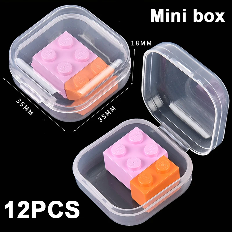 Mini Jewelry Boxes Square Clear Plastic Earrings Storage Case Container Earplug Ring Beads Packaging Box Small Items