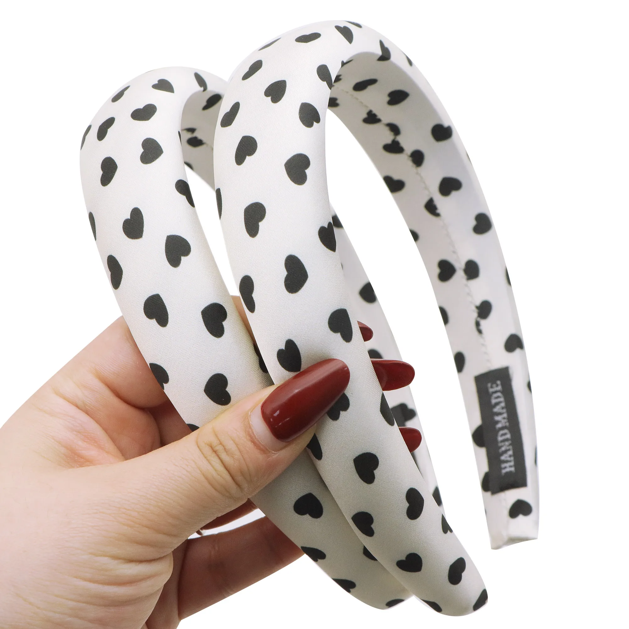 

1pc White Wide Edge Black Love Hair Band Wide-Brimmed High-Crown Sponge Versatile Headband