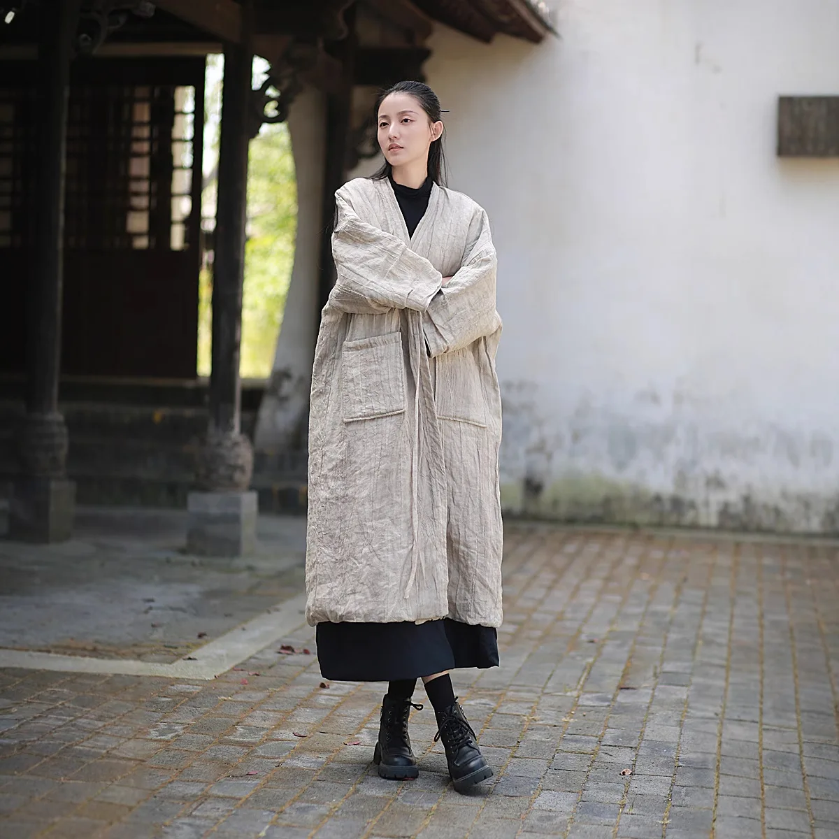 UMI MAO Winter Jacket Thick Wool Roll Plush Artistic Cotton Coat Loose Zen Cardigan Warm Coats Veste Hiver Femme