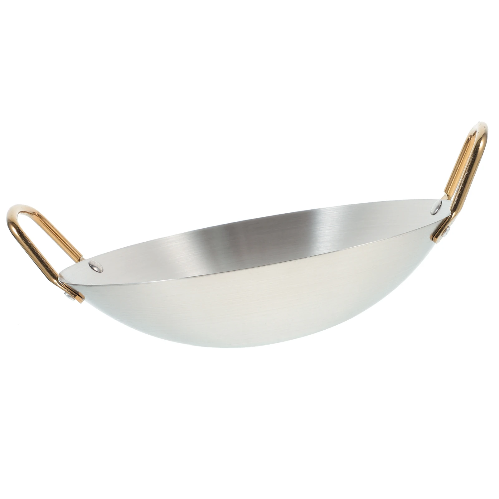 

Stainless Steel Double Handle Pot Nonstick Kitchen Cookware Home Restaurant Korean Style Dry Hot Pan Wok Heat Resistant Handles