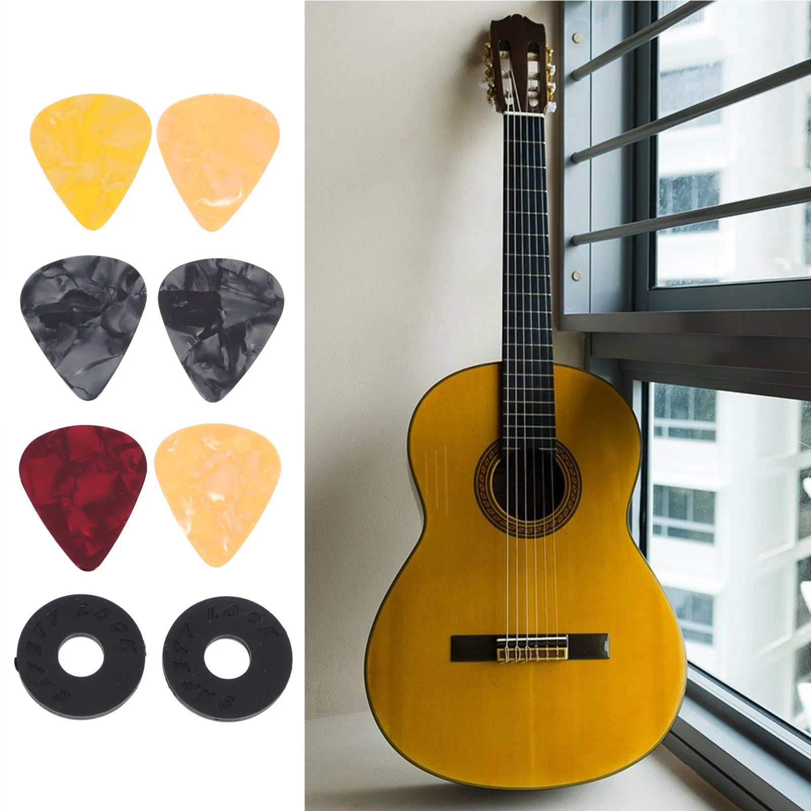 

1 set 1 Set Adjustable Strap Flat Head End Pin Guitar Plectrum Supply For Universal Guitar Shoulder Belt Replacement Accessory