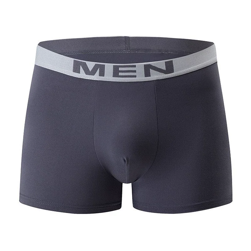 1-Piece Set Of Men's Sexy Solid Color Boxer Shorts, Comfortable And Soft Elastic Underwear, Men's Casual Boxer Shorts