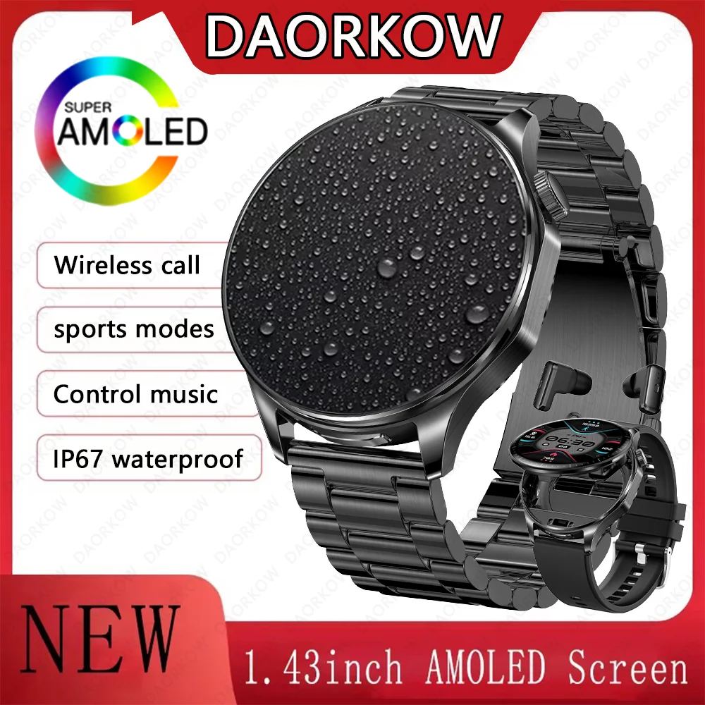 

Мужские часы ANew 5.0 с Bluetooth-вызовом, 1,43-дюймовый AMOLED HD-экран, разрешение 466*466, мониторинг сердечного ритма и здоровья, новые мужские часы