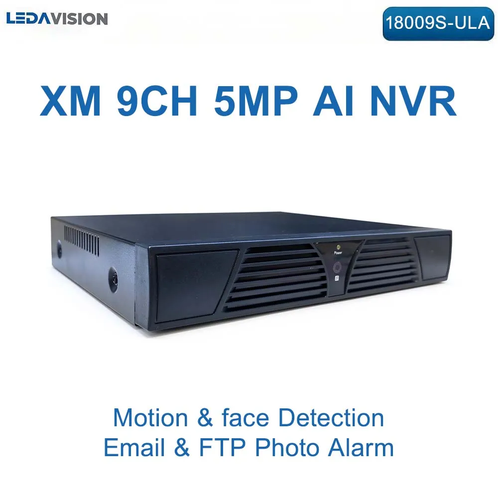 XM 18009S-ULA 9CH 5MP AI NVR Board H.265+ Face & Human Detection CCTV Network Video Recorder, ONVIF, XMEye APP, 255*210*42mm