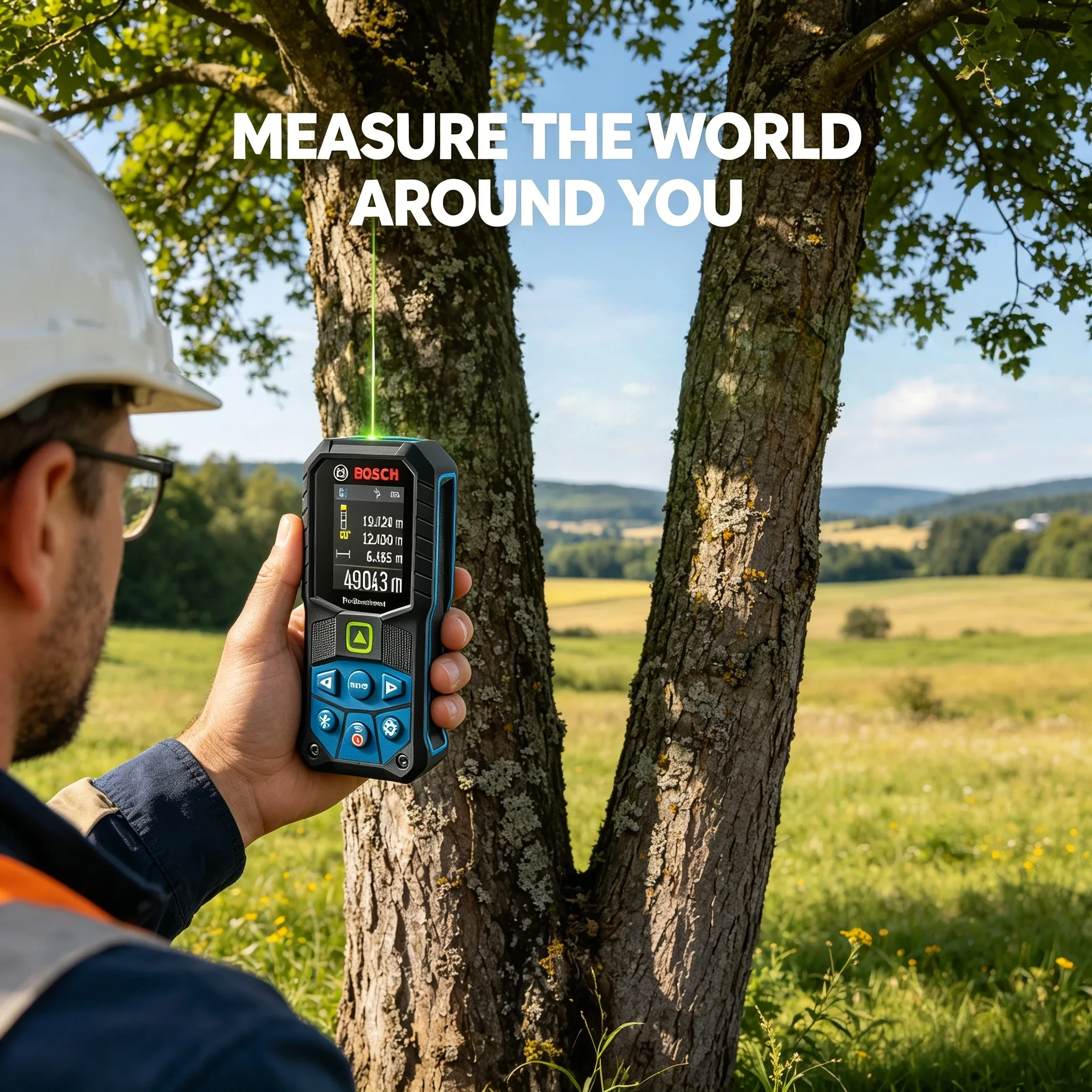 Bosch GLM 50-27 CG Professional Green Laser Distance Ruler, 50M Range, IP65 Protection, Bluetooth & App Remote Control