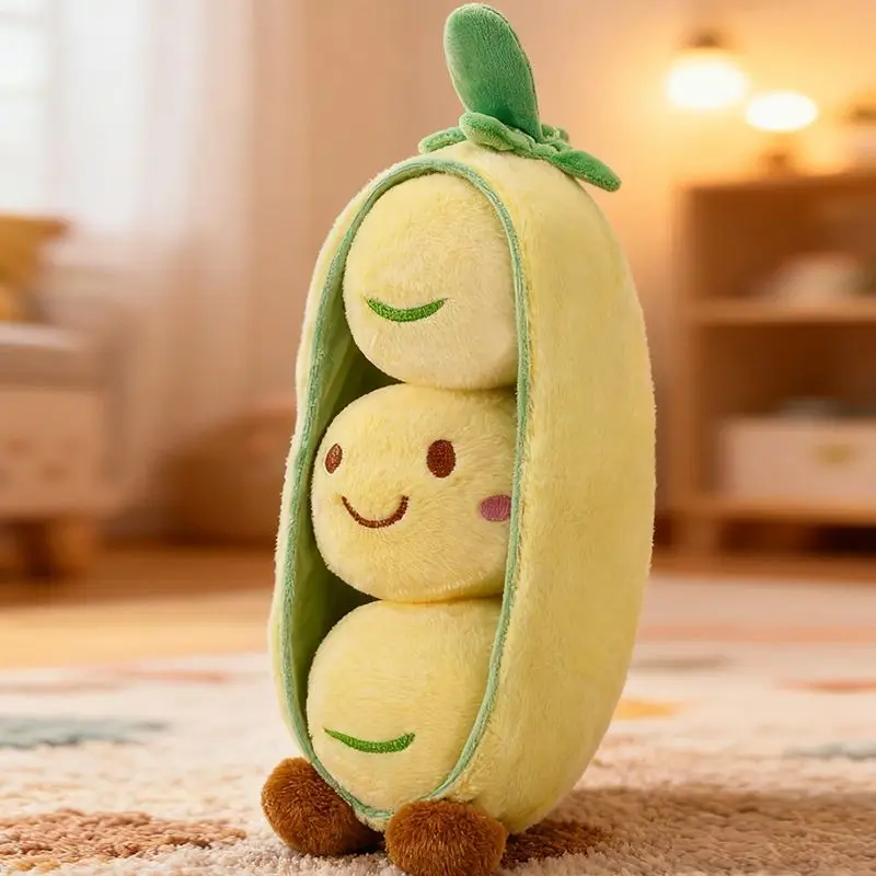 سوبر لطيف البازلاء قرنة ألعاب من نسيج مخملي انفصال فول دمية الفول تنبت تمثال وسادة هدية للفتيات