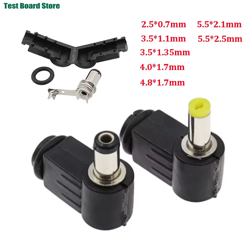 

1/2/5Pcs DC Power Male Plug Welding Connector 90 degree elbow 2.5x0.7 3.5x1.1 3.5x1.35 4.0x1.7 4.8x1.7 5.5x2.1 5.5x2.5 mm