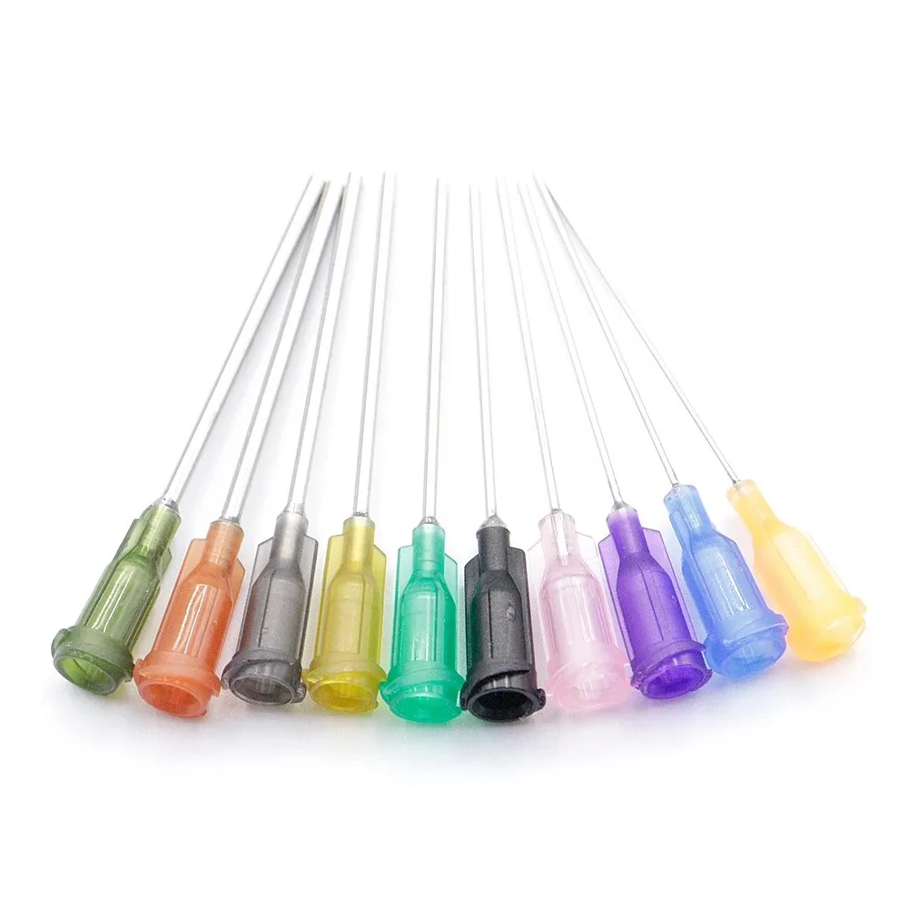 Agujas Dispensadoras  Punta Redonda  50/100 Piezas, Calibre 14G-30G, 1.5 Pulgadas (38 mm), Conexión Luer Lock  Pegamento